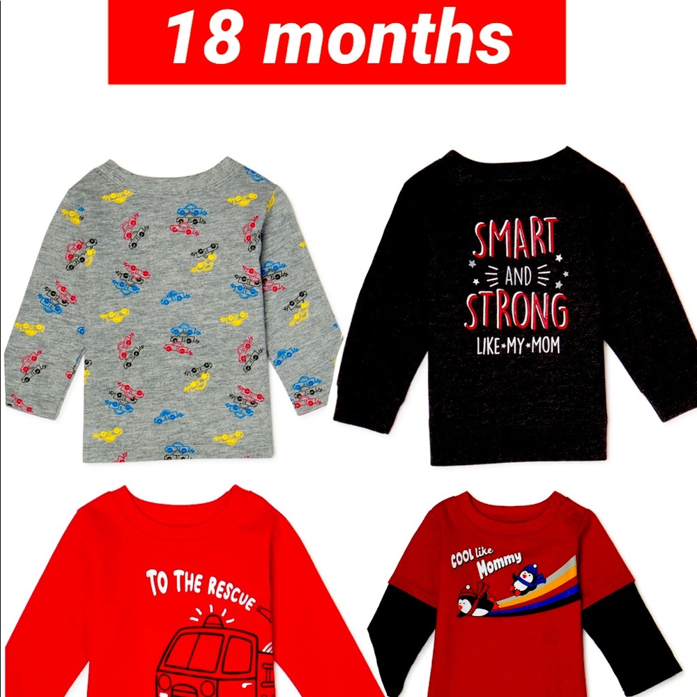 18 month boy tops cars, fire trucks